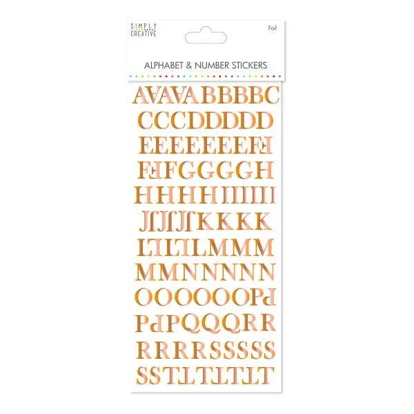 Simply Creative Alphabet & No. Stickers - Traditional Foil Copper